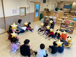 5歳児クラス　権利のお話～園長先生のお話がありました